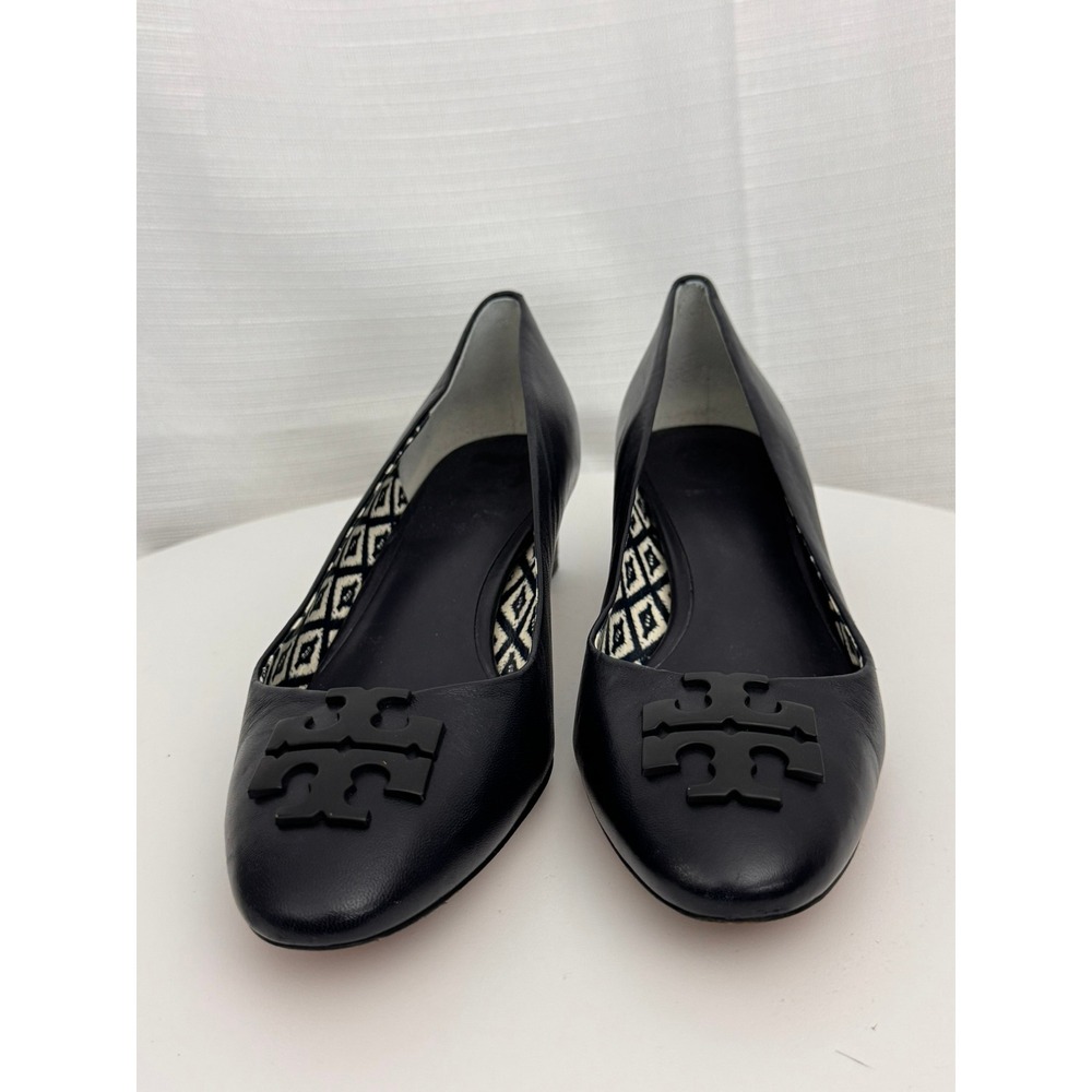Tory Burch Janey 50mm Navy Blue Leather Block Heel Pumps Women's 6.5